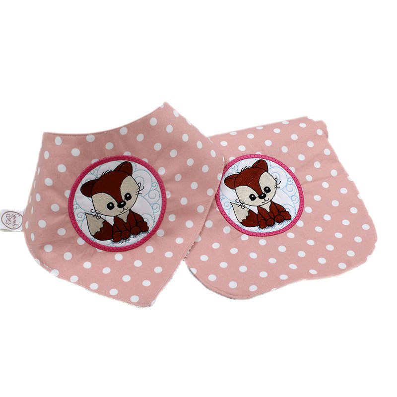 Βρεφικό Σετ Πανάκι Ώμου και Σαλιάρα Ροζ Αλεπού