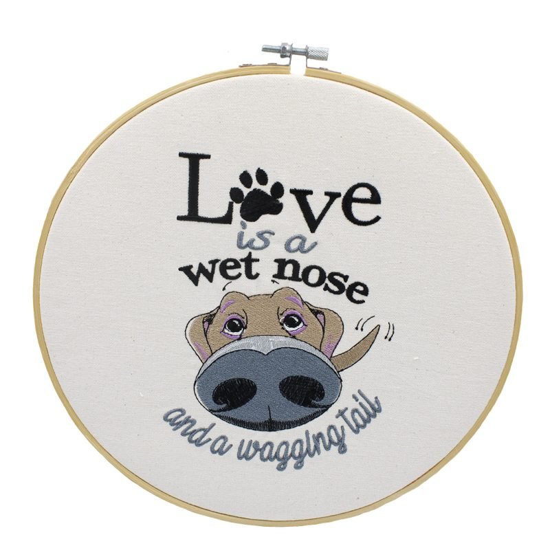 Διακοσμητικό Τοίχου Τελάρο Bamboo "Love is a Wet Nose"