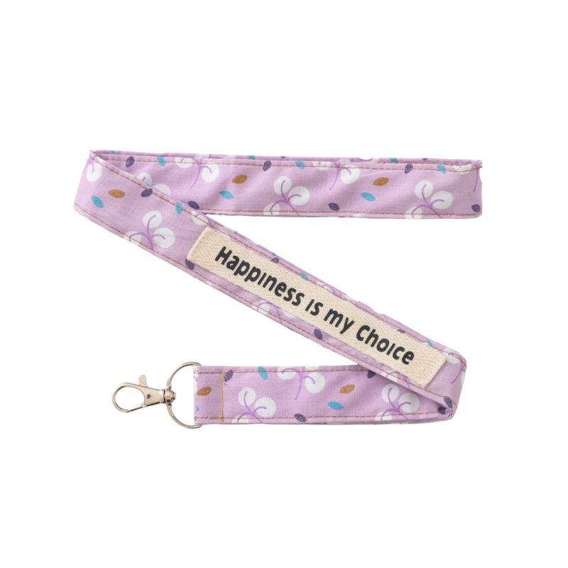 Μπρελόκ Λαιμού Υφασμάτινο "Happiness Is My Choice"