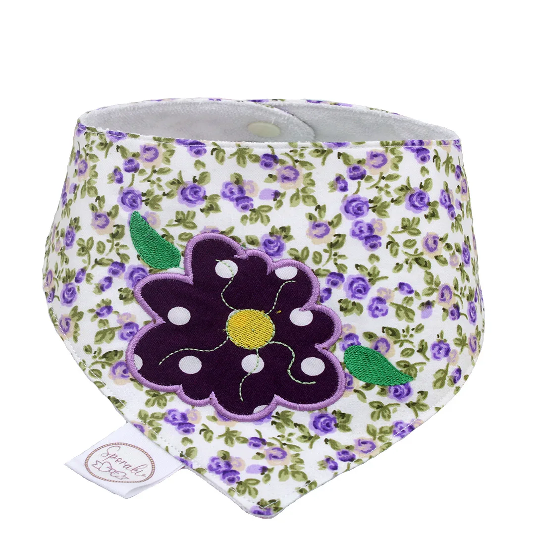 Saliara-Bandana-Floral-Me-Aplike-Mauve-Louloudi-sporakilab.gr
