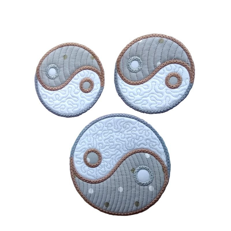 Σετ Υφασμάτινα Κεντητά Σουβέρ Yin Yang