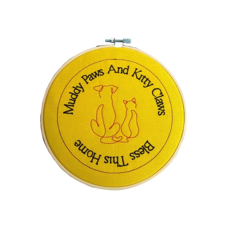 Τελάρο Κεντήματος Bamboo "Muddy Paws and Kitty Claws"