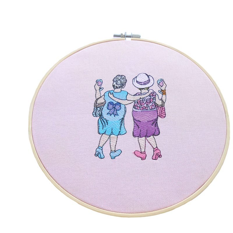 Τελάρο Κεντήματος Ροζ Bamboo 20cm "For Ever Friends"