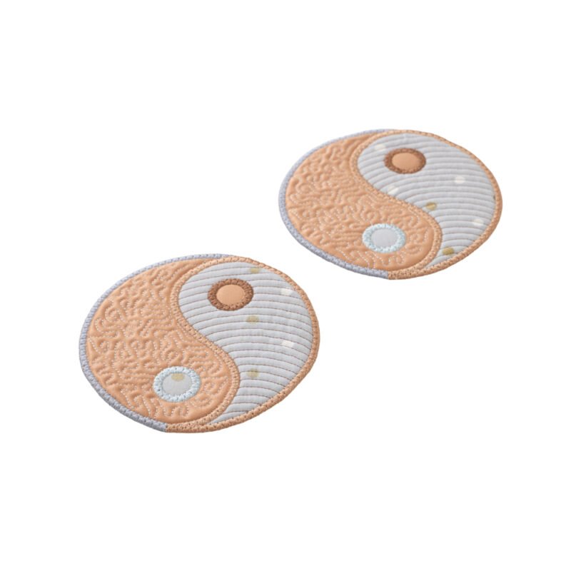 Σετ Σουβέρ Υφασμάτινα yin yang Silver