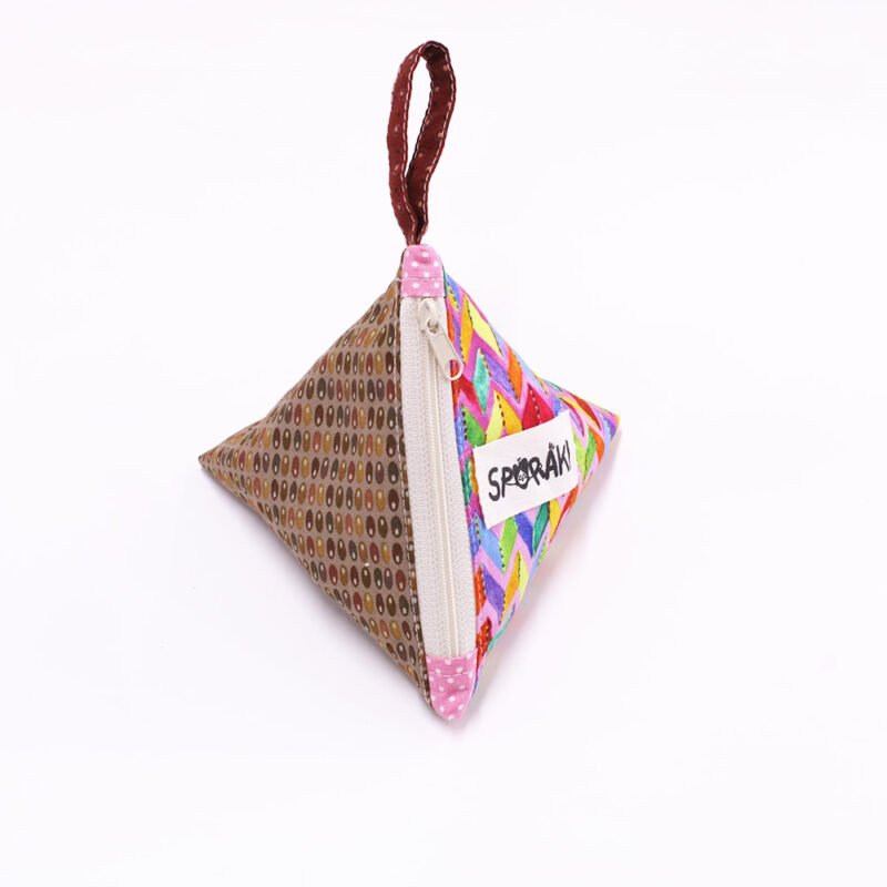 Τριγωνικό Πορτοφολάκι για Κέρματα Brown Dots