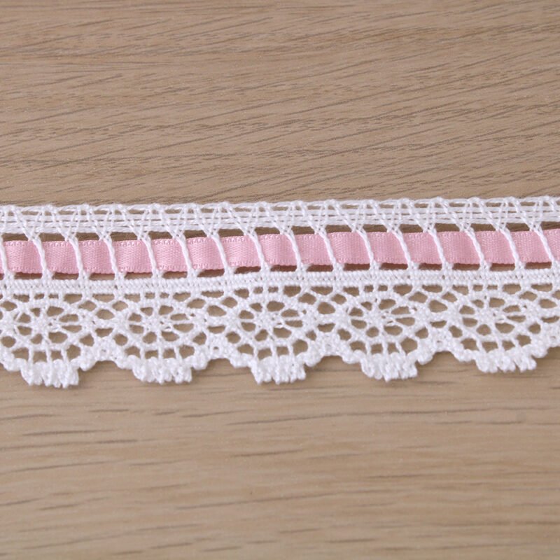 Δαντέλα   Βαμβακερή Πλεκτή με κορδελάκι