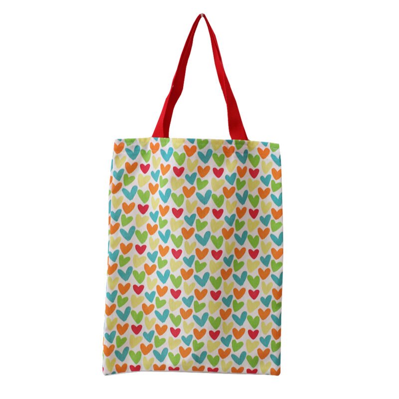 Χρωματιστή Tote Bag Orange Hearts